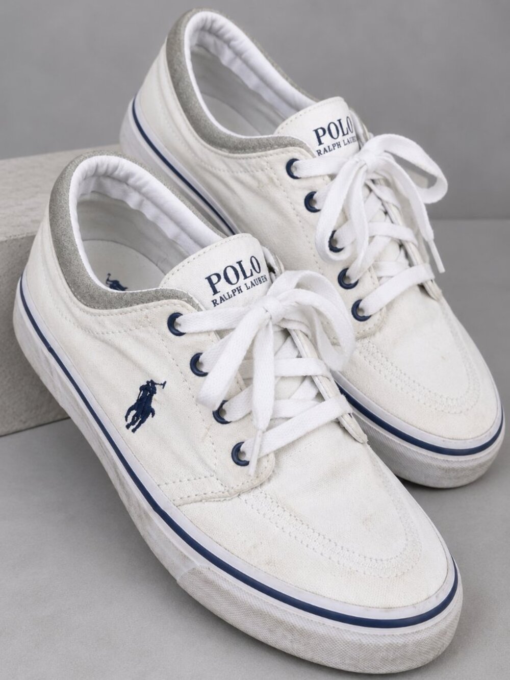 Polo Ralph Lauren Faxon X Men's White Canvas Sneakers – Size 8